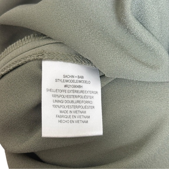 Sachin + Babi Sage Green Satin Midi Dress - Picture 4 of 12